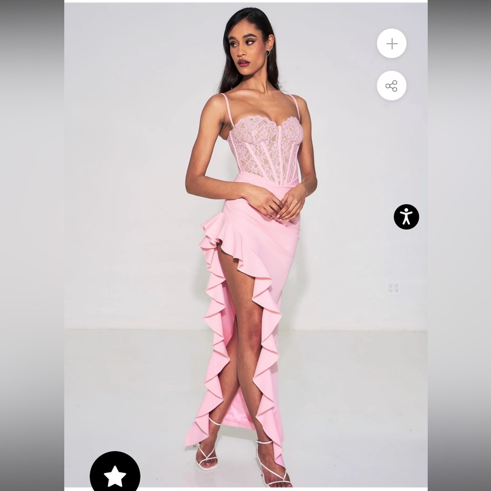 MISSCIRCLE LACE CORSET MAXI DRESS